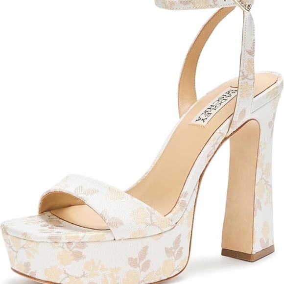 NEW! in Box! Badgley Mischka Caia Square Toe High Heel Platform Sandals - Picture 5 of 6